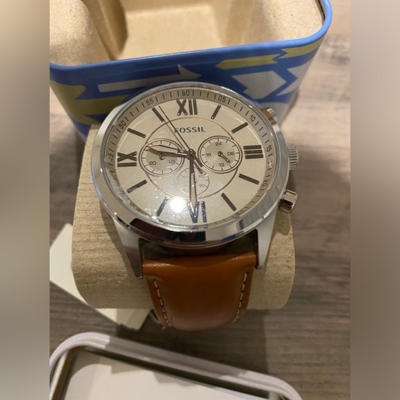 Fossil Flynn Chronography Cognac Leather Watch - Picture 3 of 5